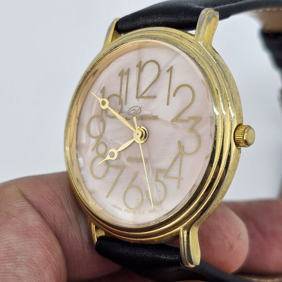 Vintage Ronica Women\'s Watch 36MM Pink Dial Black Leather Bands New Battery‎ main image 11